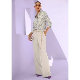 Madeleine Elegante Viskosebluse mit Knopfleiste Weiß 44