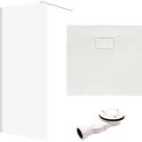 bad land SET Walk-In Dusche KETIL 80x195 Transparentes Glas