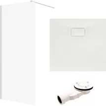 bad land SET Walk-In Dusche KETIL 80x195 Transparentes Glas