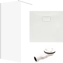 bad land SET Walk-In Dusche KETIL 80x195 Transparentes Glas