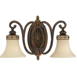 Drawing Room 2-flammige Wandleuchte - Walnuss im traditionellen Edwardianischen Stil