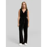 Tom Tailor Regular Fit Jumpsuit aus Samt, Black, XS
