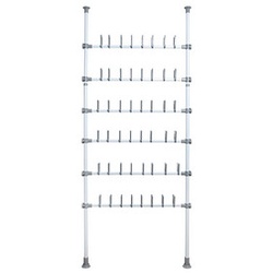 WENKO Teleskop-Schuhregal Herkules weiß, grau 94,0 x 9,0 x 165,0 - 300,0 cm