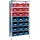 NW NORDWEST Steckregal H2000xB1000xT500mm Grundregal 8 Stahlböden 12xMK2 blau,9xMK2 rot TW