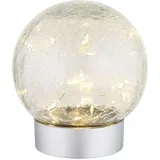 GLOBO Tischlampe LED Tischleuchte Wohnzimmerlampe Bruchglas Schlafzimmerleuchte Nachttischlampe Dekolampe, warmweiß, DxH 12 x 13,5 cm