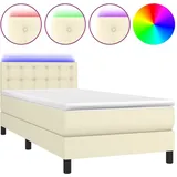 Maison Exclusive - Boxspringbett Mit Matratze & Led Creme 90x190