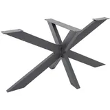 ML-Design Tischgestell Spider 78x71x120 cm, Anthrazit, Kreuzgestell Kreuz X-Design Tischfüße Möbelfüße, Schwerlast Tischkufen Stahl, Metall 120x71x78 Esszimmer, ,