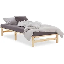 Homestyle4u Palettenbett 90 x 200 cm Braun