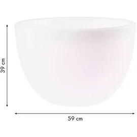 8 seasons design GmbH Blumenkübel beleuchtet Kunststoff 59 x 39 cm inkl. Fernbedienung weiß