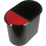 Helit Papierkorb Duo-System schwarz/rot