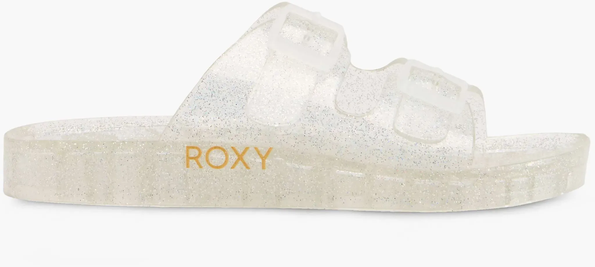 ROXY Rg Kattie Glitter Flache Pantolette Transparent, Kinder, Größe: 34, Material: EVA - ROXY Rg Kattie Glitter Flache Pantolette Transparent, Kinder, Größe: 34, Material: EVA - woman - Transparent