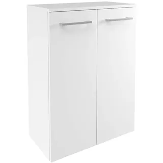 Fackelmann Doppel-Hängeschrank Verona 60 cm Weiß Glanz/Weiß Hochglanz