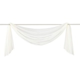 Nicole Knupfer 1er-Pack Querbehang Transparente Voile Schals Deko Einfarbige Gardinen Dekoschals Vorhang für Schlafzimmer Wohnzimmer Hochzeit (Cremeweiß,140 * 300cm)