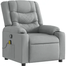 vidaXL Massagesessel Hellgrau Stoff 149,5 x 79 x 0 cm Grau mit Fernbedienung