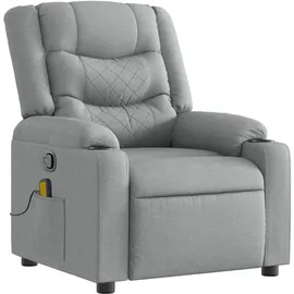 vidaXL Massagesessel Hellgrau Stoff 149,5 x 79 x 0 cm Grau mit Fernbedienung