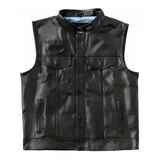 West Coast Choppers Collab 131/2 Leather Cfl Riding Vest Schwarz XL