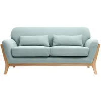 miliboo Sofa Skandinavisch 2 Plätze Lagunenblau Holzbeine Yoko