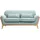 miliboo Sofa Skandinavisch 2 Plätze Lagunenblau Holzbeine Yoko