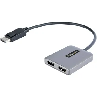 Startech Displayport MST Hub auf Dual HDMI 4K 60Hz 0,30 m Schwarz/Grau