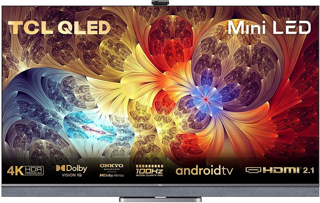 TCL 65C825 Mini-LED Fernseher 65 Zoll (164cm) QLED Smart TV (4K UHD, Android 11, Unterstützt 120hz Gaming, Dolby Vision IQ & Atmos, ONKYO Audio Sy...