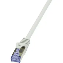 Logilink CQ3062S RJ45 Patchkabel CAT 6a S/FTP 3.00 m Grau Flammwidrig, mit Rastnasenschutz 1 St.