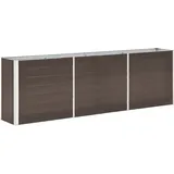 vidaXL Garten-Hochbeet verzinkter Stahl rechteckig 240 x 40 x 77 cm Braun  