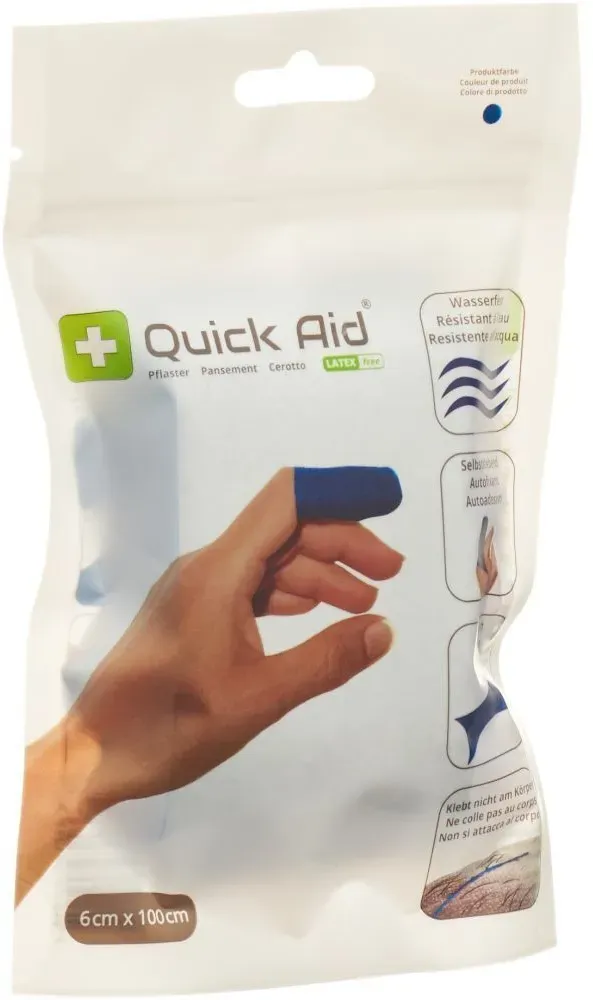 Quick AID Latexfreie Pflaster blau 6 x 100 cm