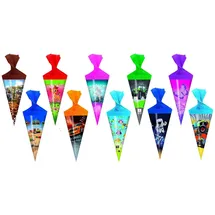 Livepac Office 10x Deko Schultüte mit Motiv / Zuckertüte / Länge: 15cm / rund