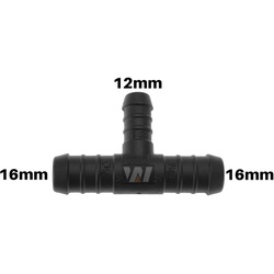 WamSter® T Schlauchverbinder Pipe Connector reduziert 16mm 16mm 12mm Durchmesser