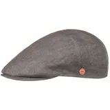 Mayser Sidney Leinen Flatcap Schirmmütze Schiebermütze Leinencap Herren - Made in The EU mit Schirm, Futter Sommer Frühling-Sommer - 57 cm braun - 57