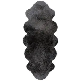Heitmann-Felle Doppel-Lammfell Fellteppich 62 x 175 cm Grau