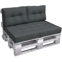 Beautissu Palettenkissen 60 x 40 x 20 cm grau 2-tlg.