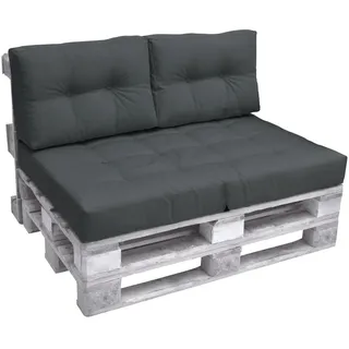 Beautissu Palettenkissen 60 x 40 x 20 cm grau 2-tlg.