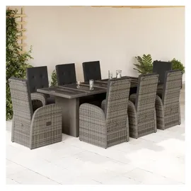 vidaXL Garten-Essgruppe 9-tlg. Grau
