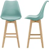 [en.casa] Barhocker 2er Set 48 x 105 x 58 cm Mint