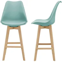 [en.casa] Barhocker 2er Set 48 x 105 x 58 cm Mint