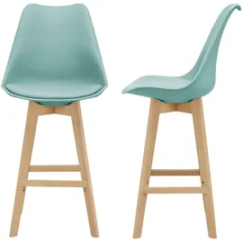 [en.casa] Barhocker 2er Set 48 x 105 x 58 cm Mint