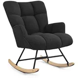 Aunekiv Schaukelstuhl Moderner Relaxsessel & Schaukelsessel in Teddyplüsch-Optik (1 St), perfekt als Stillstuhl & Lesesessel für Wohn- und Babyzimmer schwarz