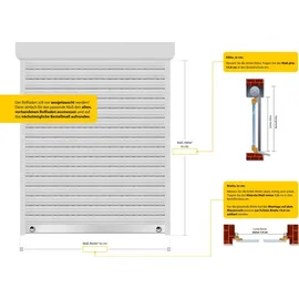 Schellenberg Rollladenpanzer Mini für 40 mm Stahlrohrwellen, inkl. Rolladen-Aufhängefedern, Aluminium-Endleiste und Rolladenstopper,