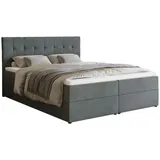 bromarkt Boxspringbett mit Bettkasten, Bonell-Matratze, Polsterbett, Bett Grau Kronos 53, 160 x 200 cm)