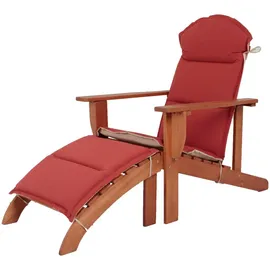 deluke Adirondack-Stuhl MARKUS mit Auflage 60 x 80 x 100 cm braun