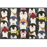 Wash+Dry Fußmatte, Penguin Audience 50x75cm, innen und außen, waschbar, bunt