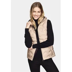 Steppweste NEW CANADIAN, Damen, Gr. 36, beige, 100% Polyester, sportlich, normal, ohne Ausschnitt, Westen, mit kuscheliger Kapuze