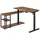 Ergo Office ER-450 Höhenverstellbarer Elektrischer Schreibtisch, Eckschreibtisch mit Regal, L Form, Verstellbare Höhe von 73 bis 121 cm, Bürotisch, Schwarz/Rustikales Braun