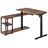 Ergo Office ER-450 Höhenverstellbarer Elektrischer Schreibtisch, Eckschreibtisch mit Regal, L Form, Verstellbare Höhe von 73 bis 121 cm, Bürotisch, Schwarz/Rustikales Braun