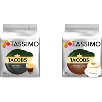 Tassimo Kapseln Jacobs Espresso Classico, 80 Kaffeekapseln, 5er Pack, 5 x 16 Getränke & Kapseln Jacobs Cappuccino Classico, 40 Kaffeekapseln, 5er Pack, 5 x 8 Getränke