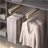 Ausziehbare Kleiderbügelstange, Schiebbar Hochbelastbar Schrank Herausziehen Hosen-Rack Einziehbar Kleiderstange Kleidungs-Organisatoren Oben Montiert (Color : Brown, Size : 380mm)