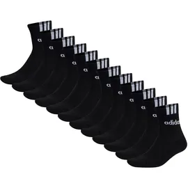 adidas Cushioned 3S Linear Sneakersocken 12er Pack Schwarz 37-39