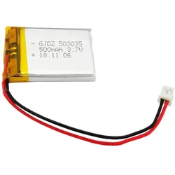 LP-503035 Lithium-Polymer / LiPo Akku, 3,7V, 500mAh mit 2 Pin JST Stecker