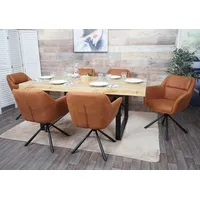 Mendler 6er-Set Esszimmerstuhl HWC-K33, Küchenstuhl Stuhl, drehbar Auto-Position, Stoff